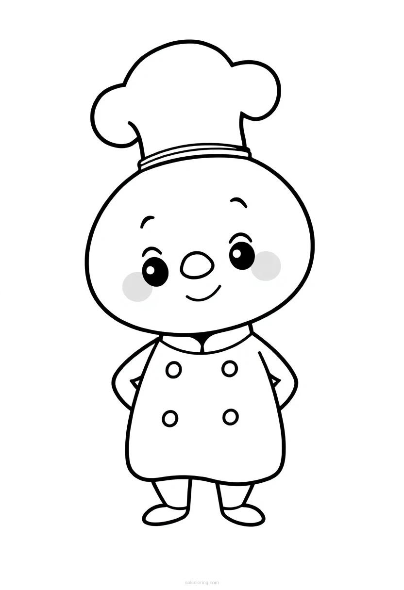 Chef coloring page for kids