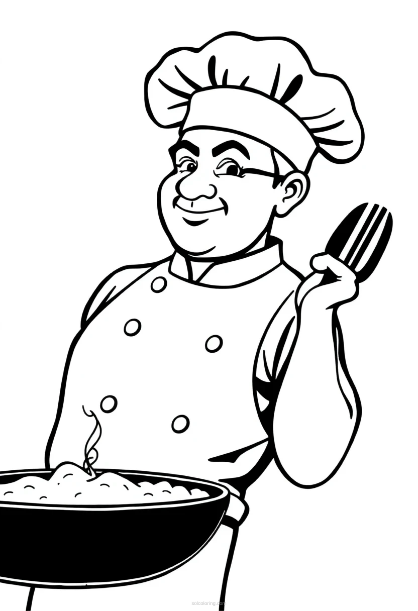 Chef coloring page for kids