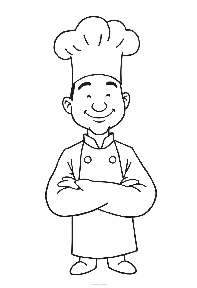 Chef coloring page for kids