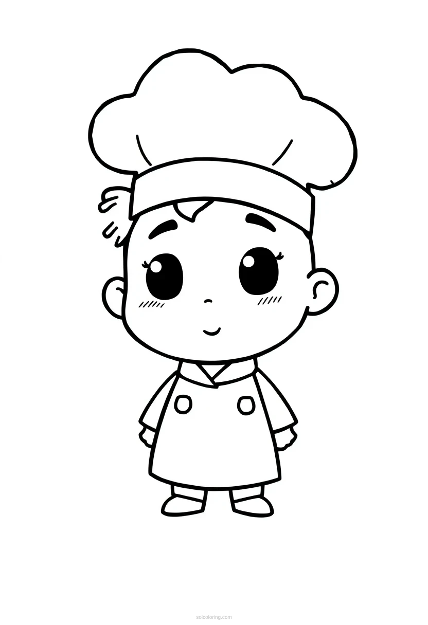Chef coloring page for kids