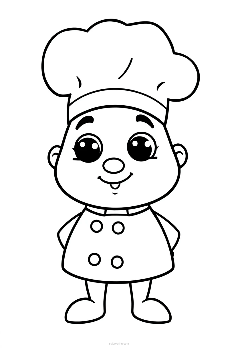 Chef coloring page for kids