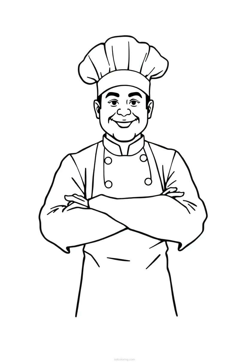 Chef coloring page for kids