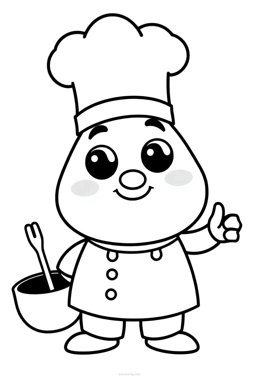 Chef coloring page for kids