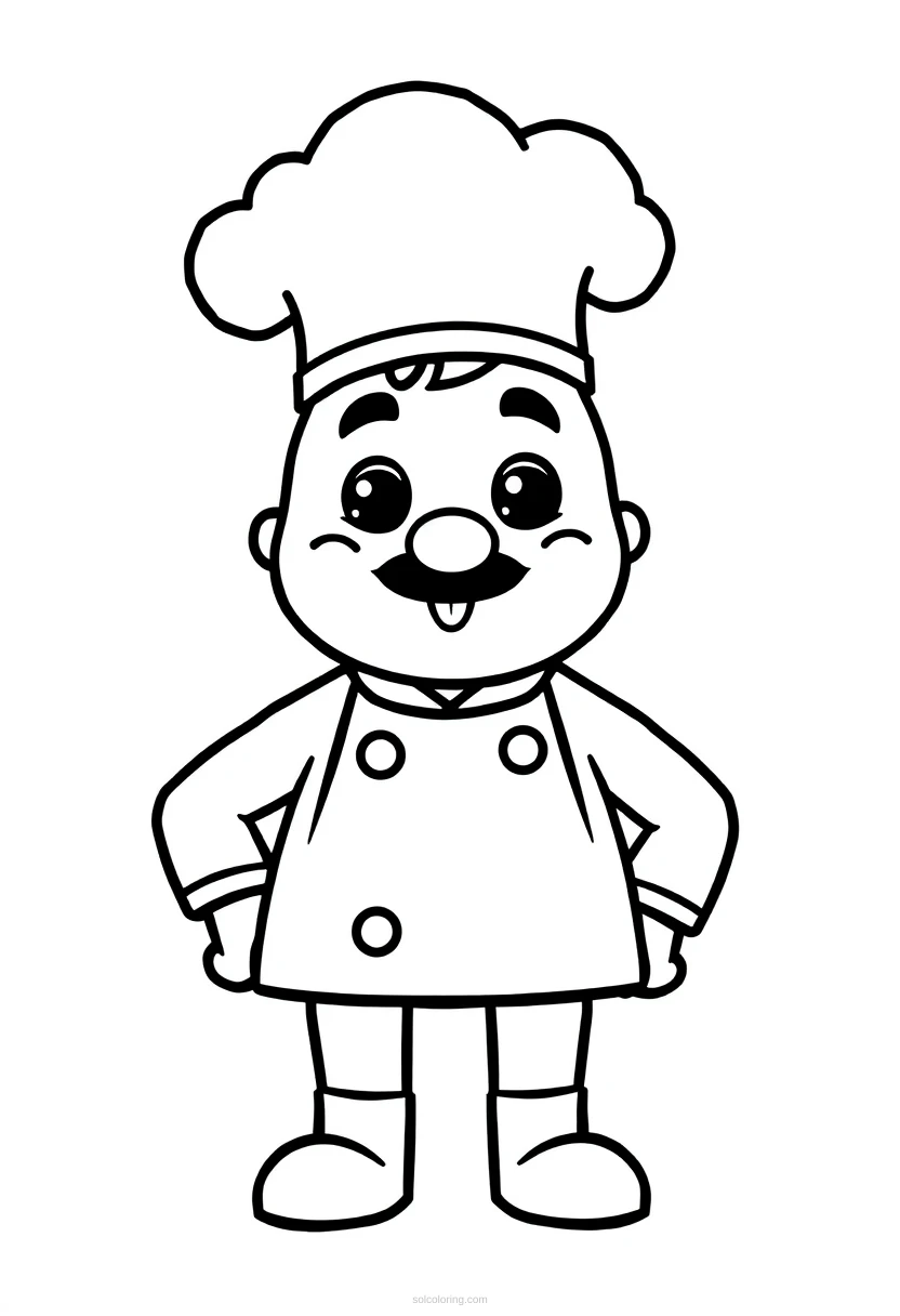 Chef coloring page for kids