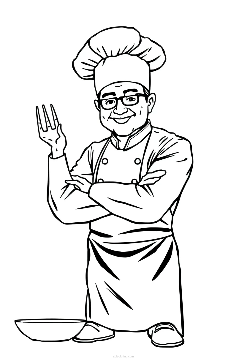 Chef coloring page for kids
