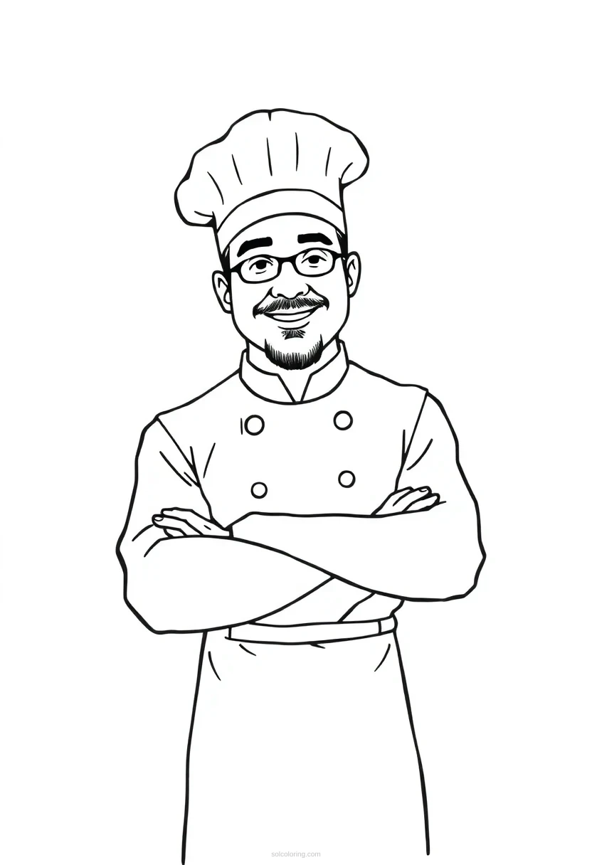 Chef coloring page for kids
