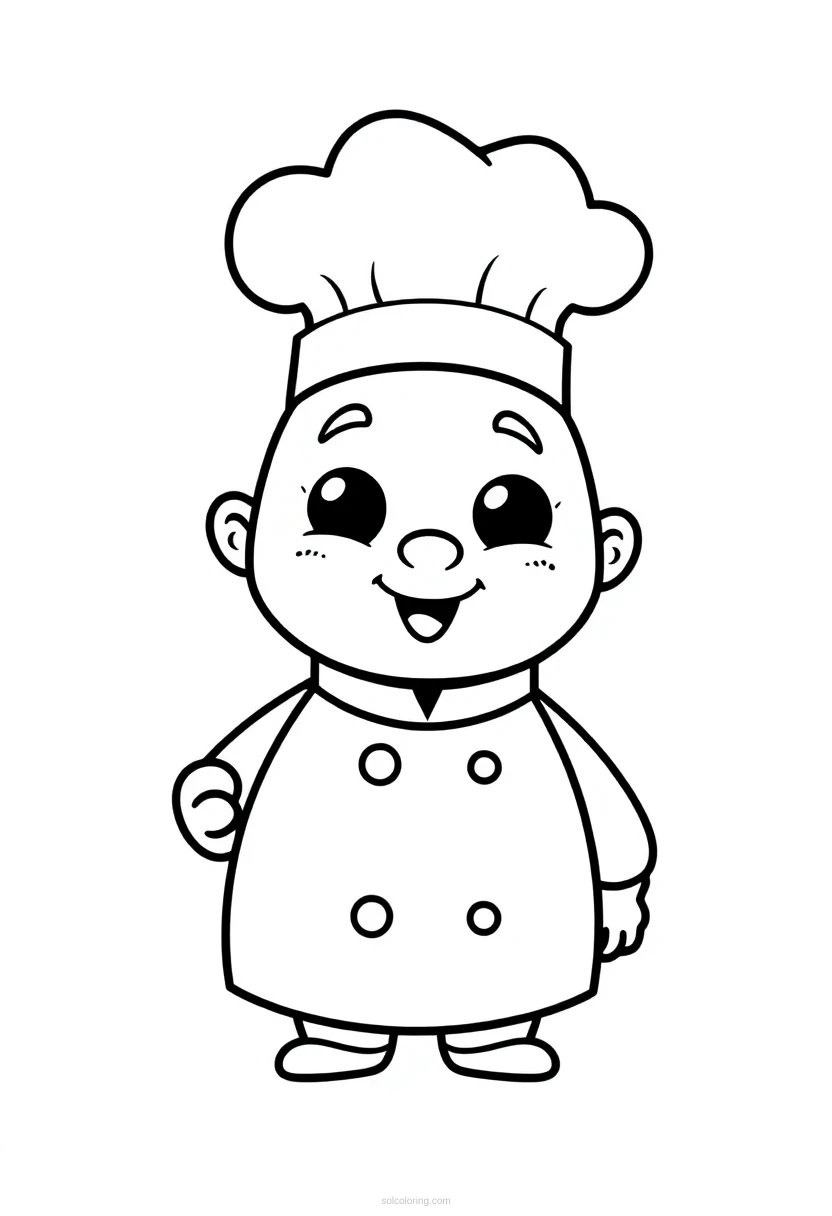 Chef coloring page for kids
