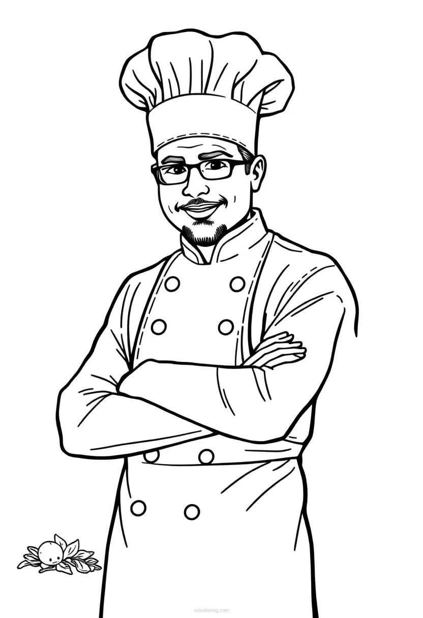 Chef coloring page for kids