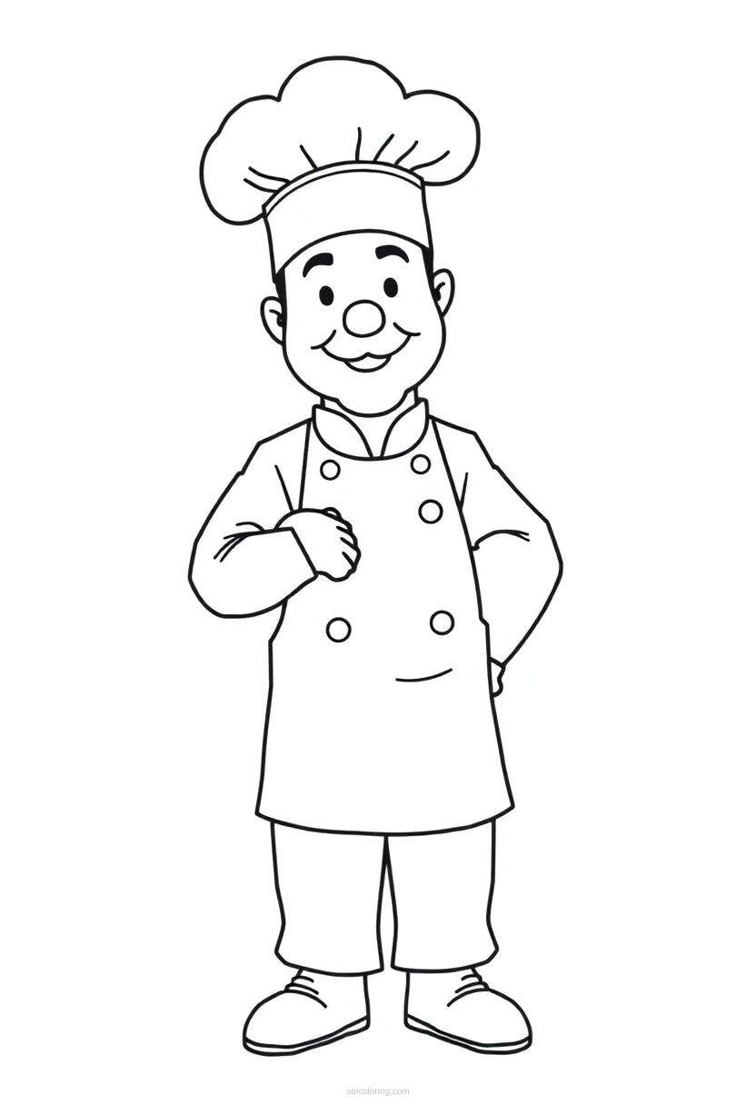 Chef coloring page for kids