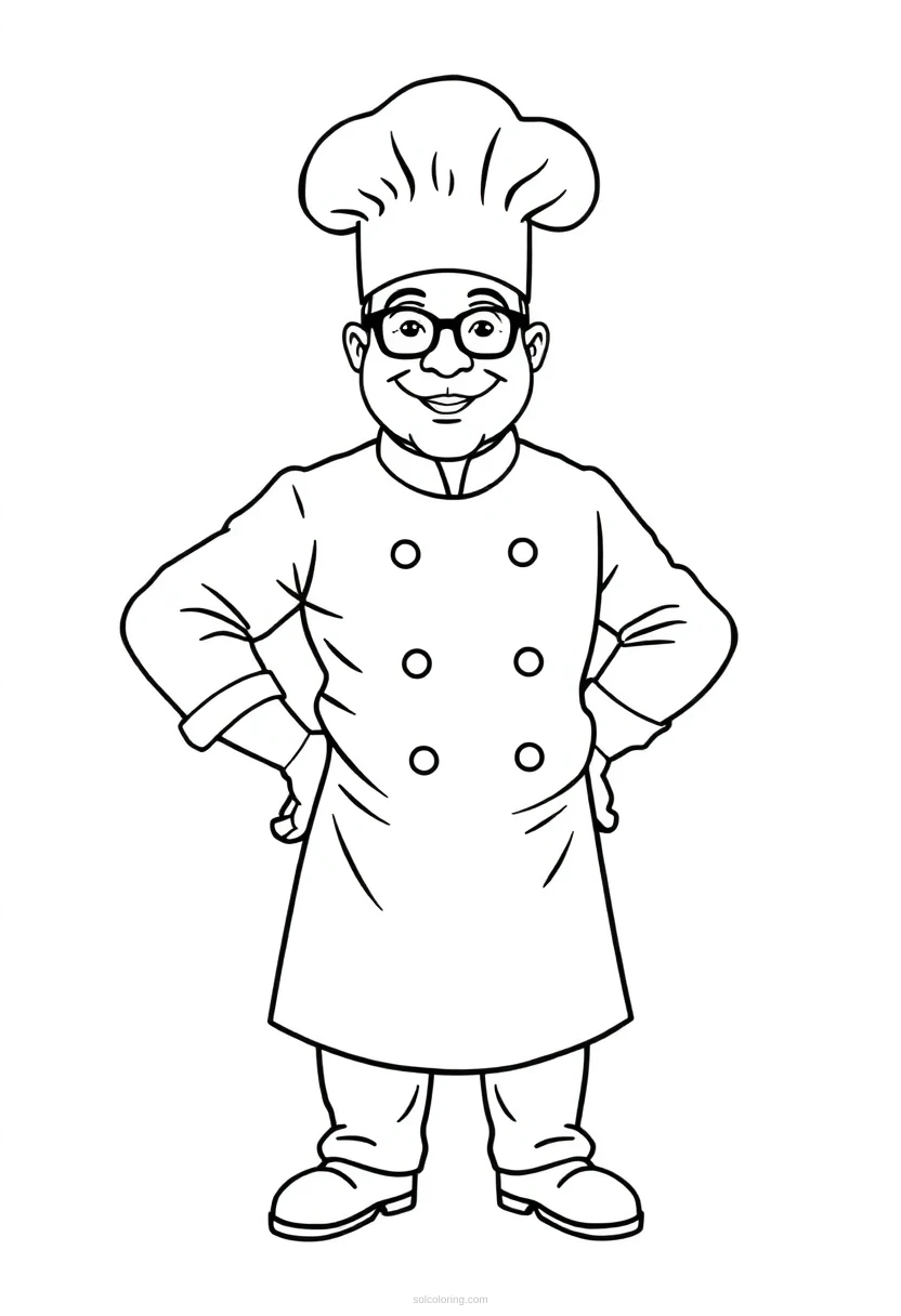 Chef coloring page for kids