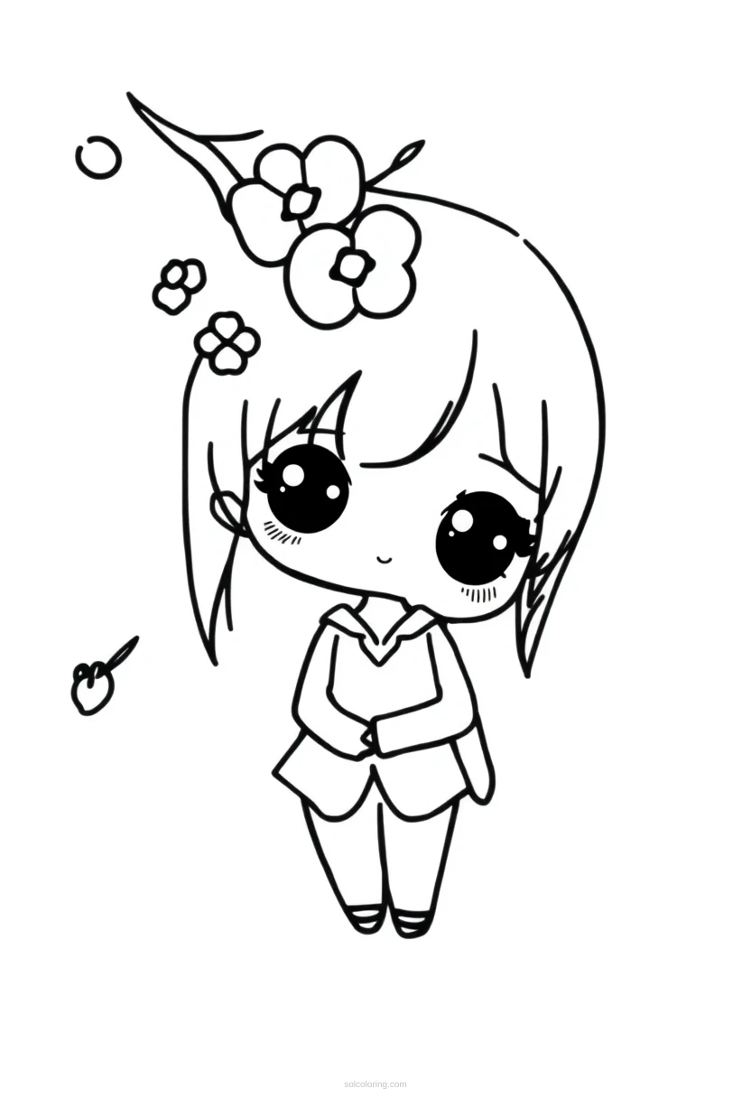 Cherry Blossom coloring page for kids
