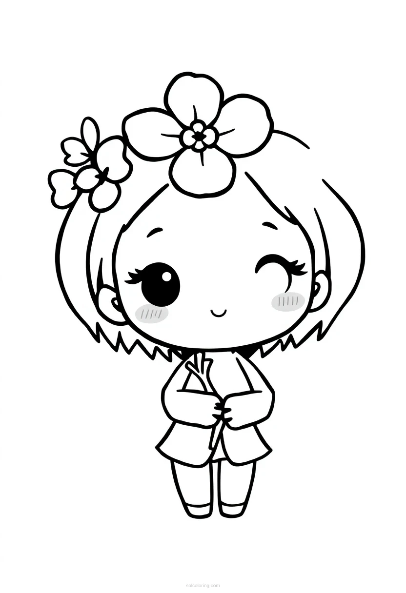 Cherry Blossom coloring page for kids