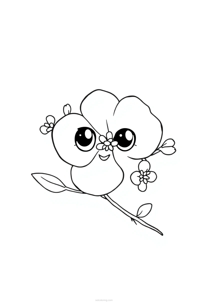 Cherry Blossom coloring page for kids