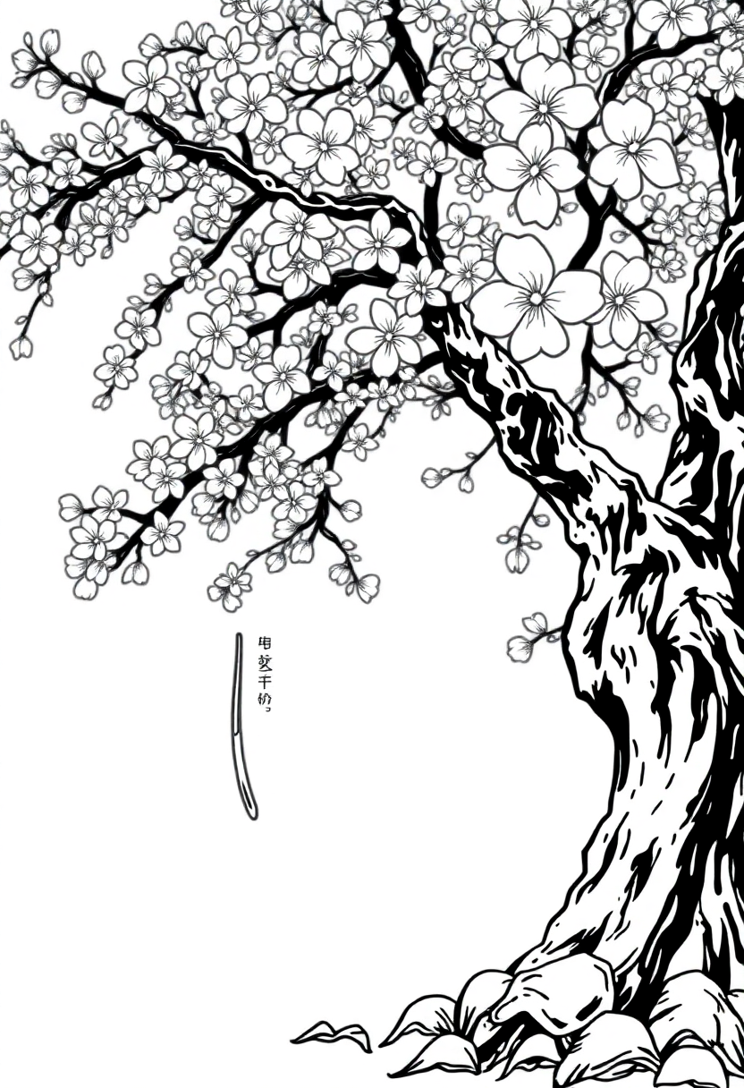 Cherry Blossom Tree coloring page, free printable