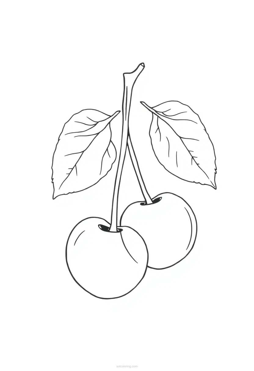 Cherry Pair coloring page for kids