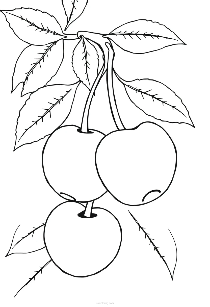 Cherry Pair coloring page for kids