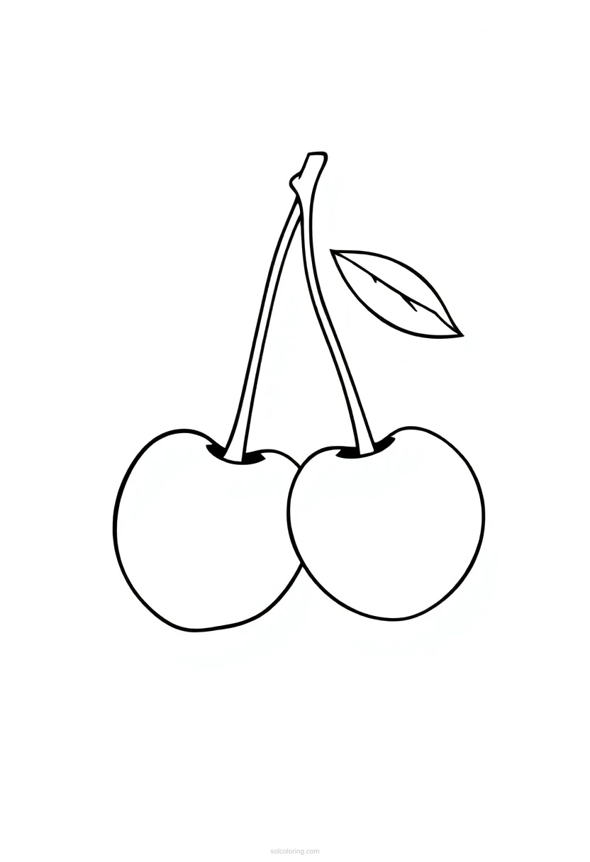 Cherry Pair coloring page for kids