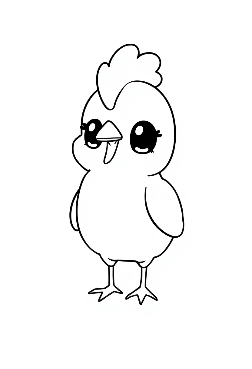 Chicken coloring page, free printable
