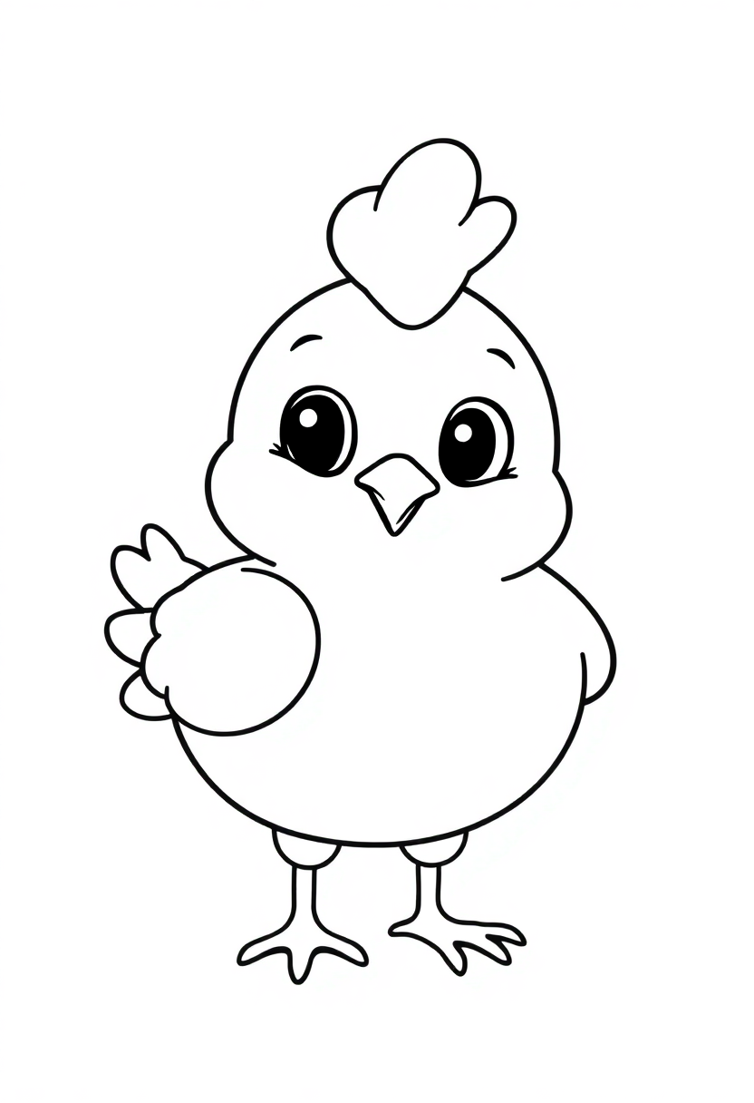 Chicken coloring page, free printable
