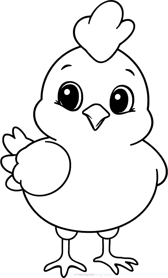 Chicken coloring page for kids