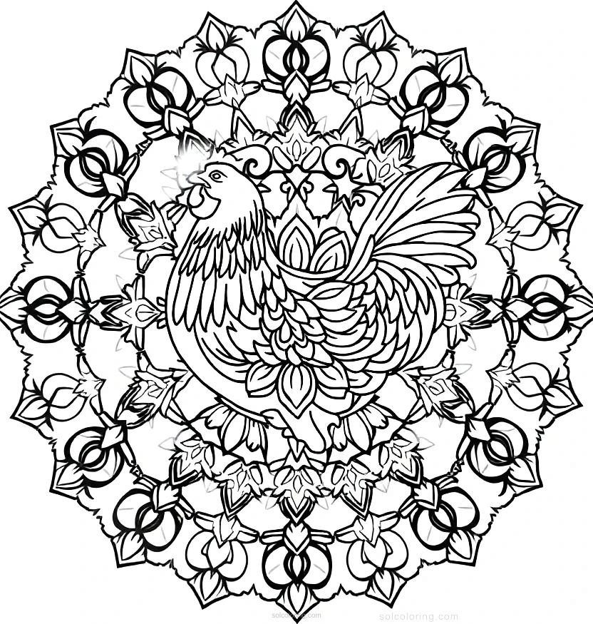 Chicken coloring page for kids