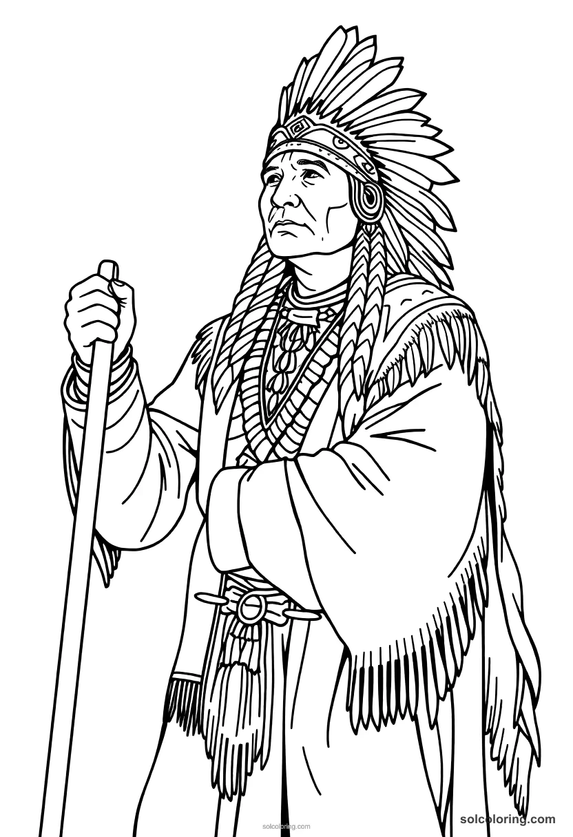 Chief Tecumseh Forming His Confederation coloring pages