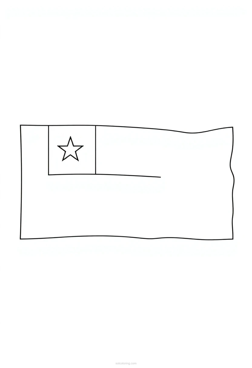 Chilean Flag coloring page for kids