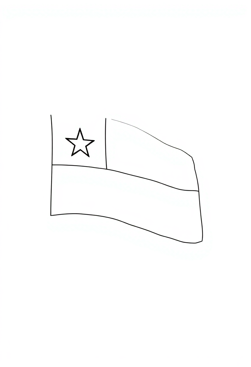 Chilean Flag coloring page, free printable