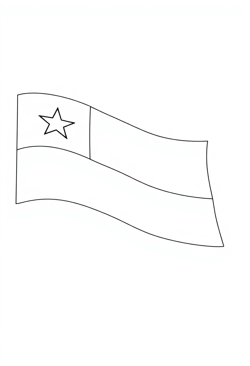 Chilean Flag coloring page, free printable