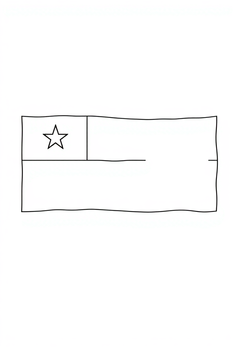 Chilean Flag coloring page, free printable