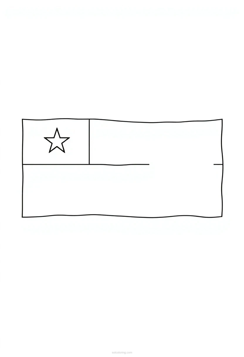 Chilean Flag coloring page for kids