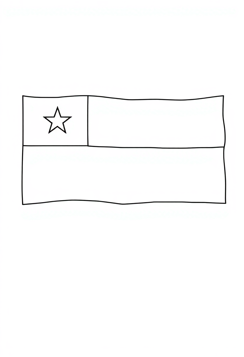 Chilean Flag coloring page, free printable