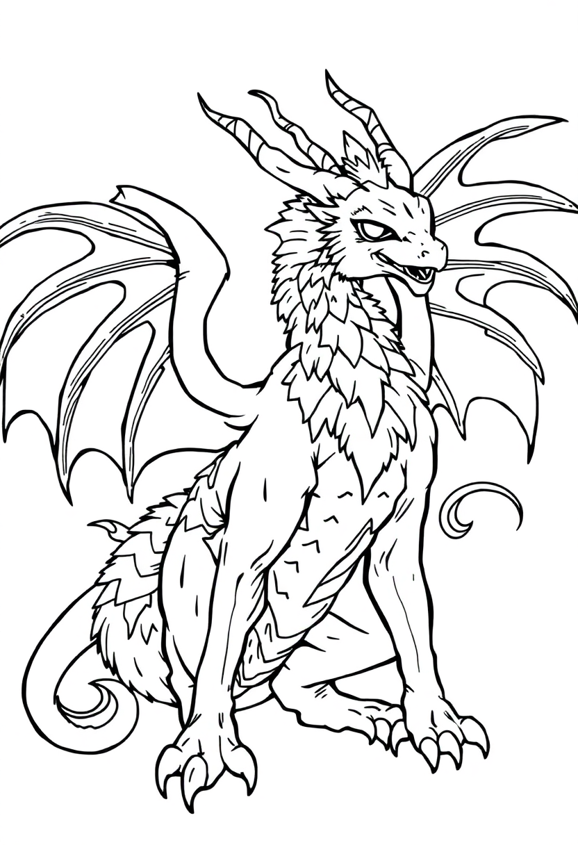 Chimera coloring page, free printable