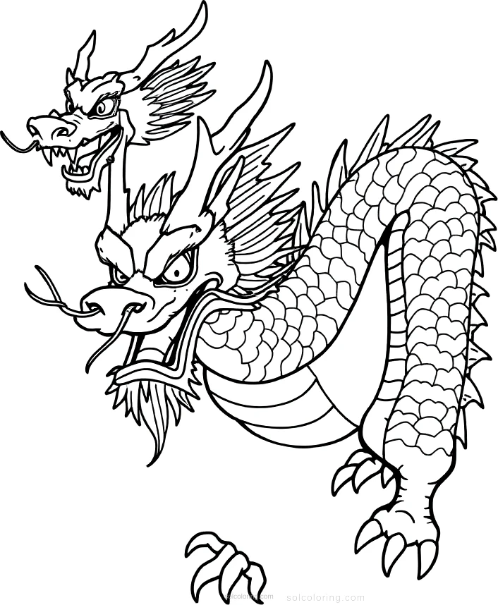 Chinese Dragon coloring page for kids