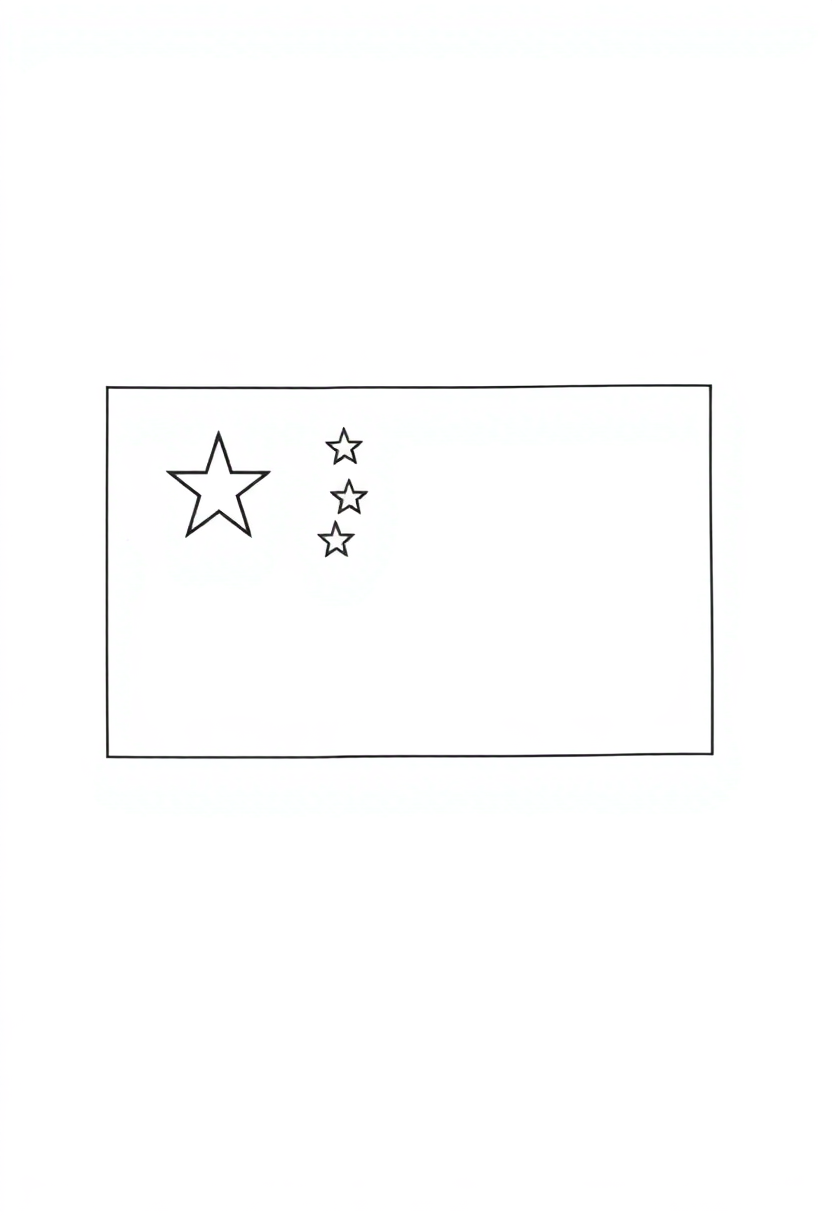 Chinese Flag coloring page, free printable