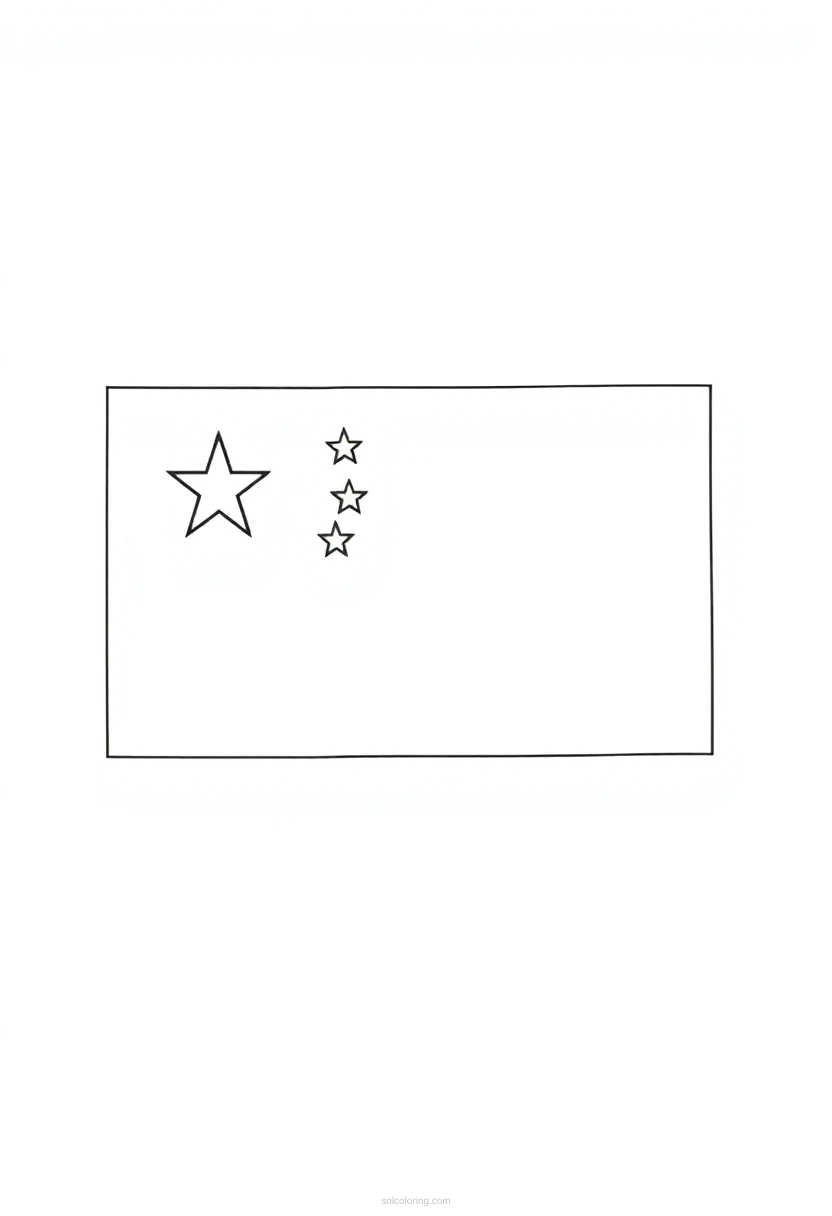 Chinese Flag coloring page for kids