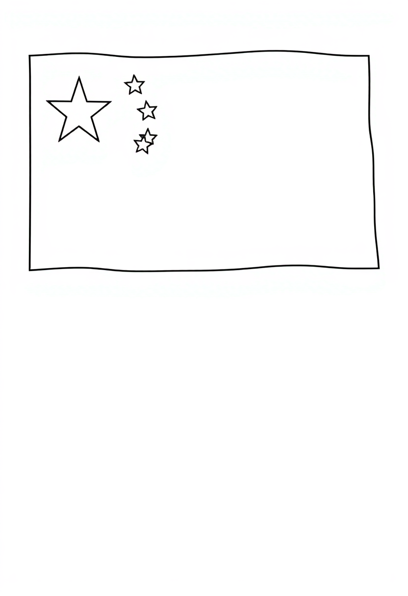 Chinese Flag coloring page, free printable