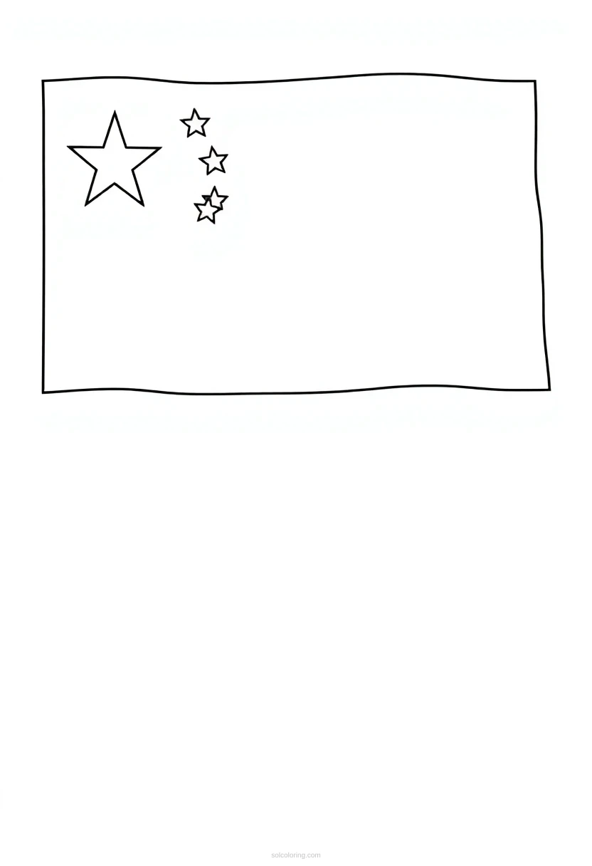 Chinese Flag coloring page for kids