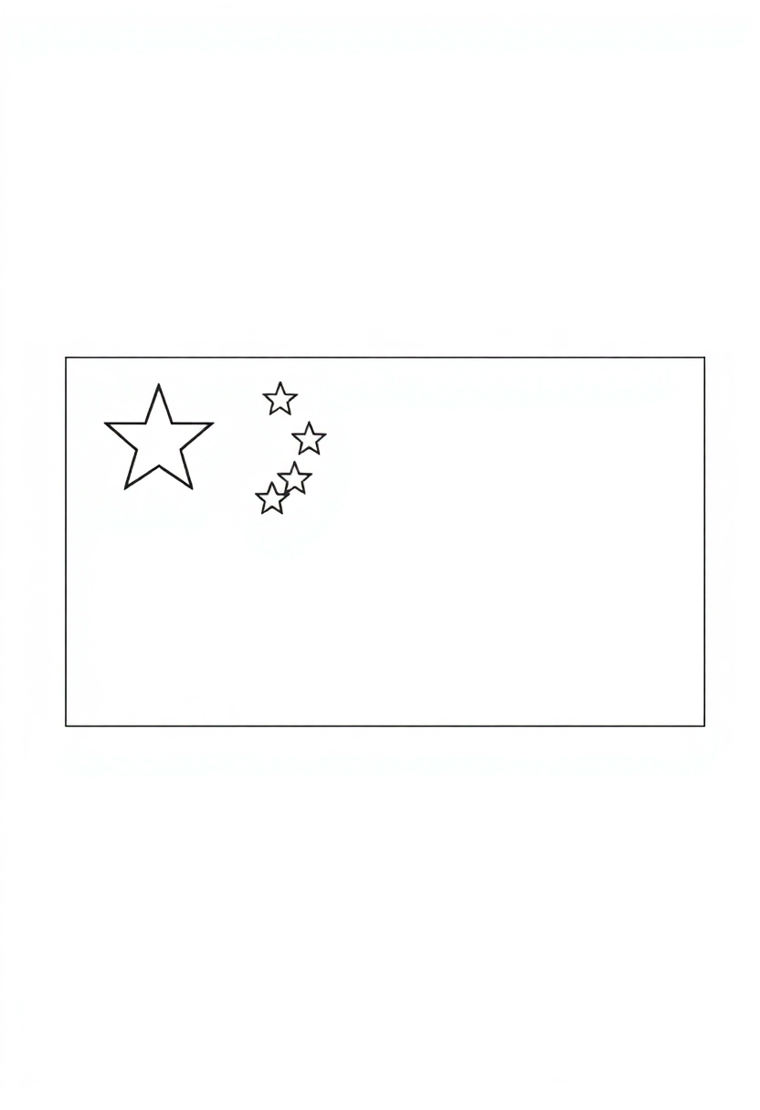 Chinese Flag coloring page, free printable