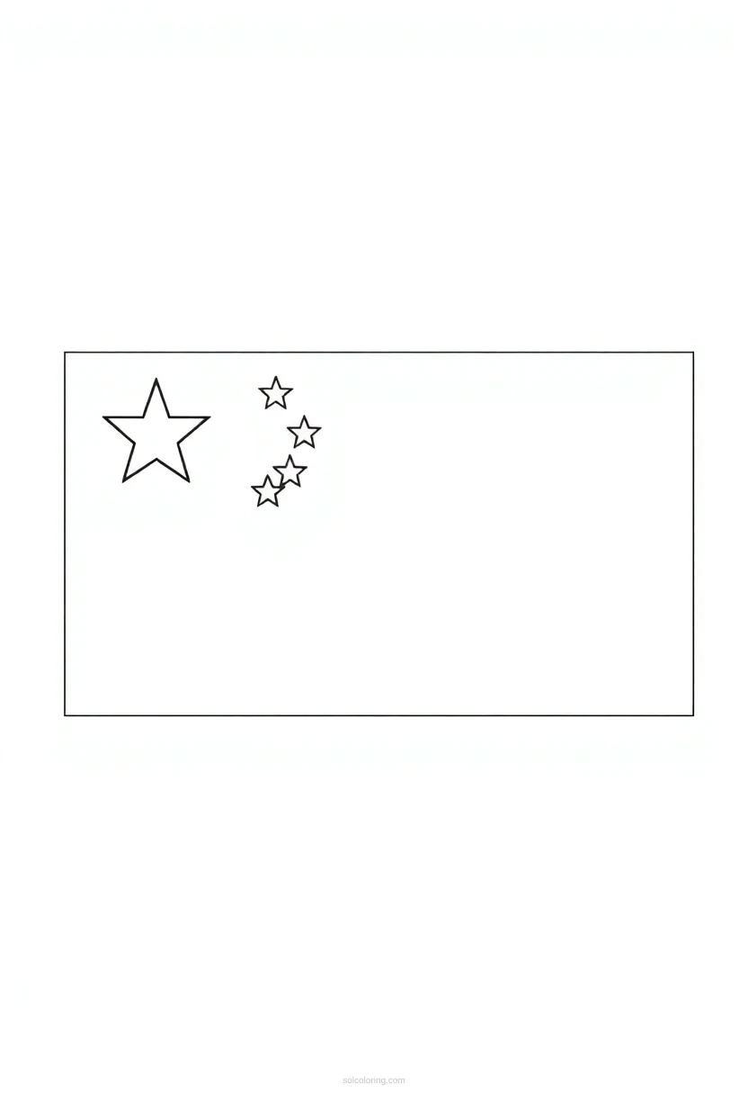Chinese Flag coloring page for kids