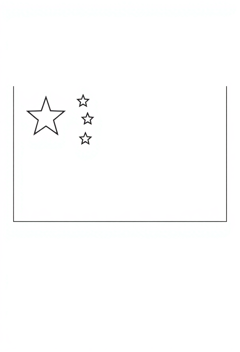 Chinese Flag coloring page, free printable