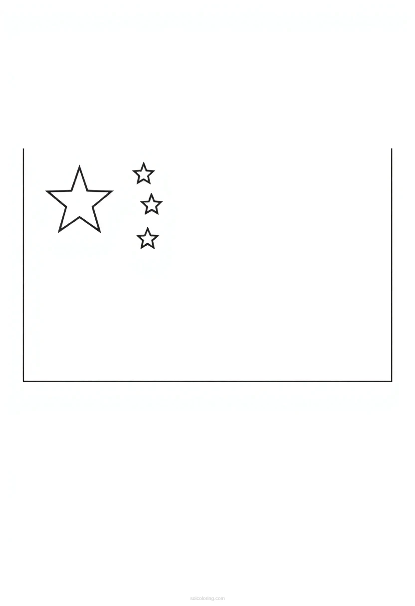Chinese Flag coloring page for kids