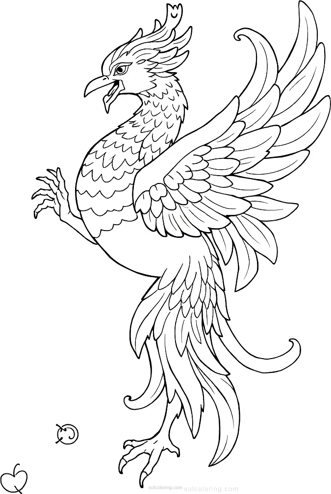 Chinese Phoenix coloring page for kids