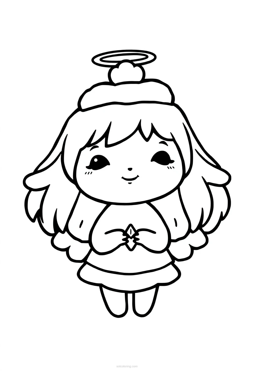 Christmas Angels with Wings coloring page for kids