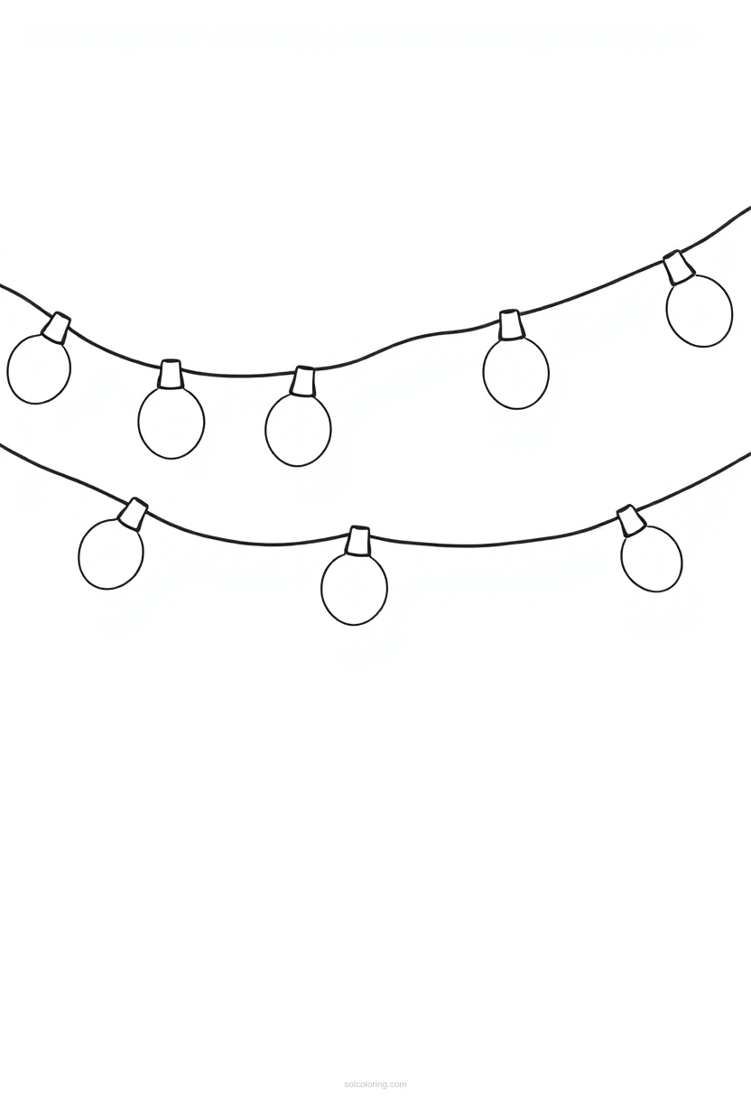 Christmas Lights String coloring page for kids