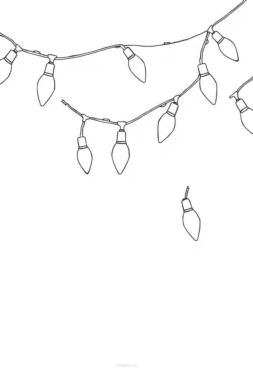 Christmas Lights String coloring page for kids