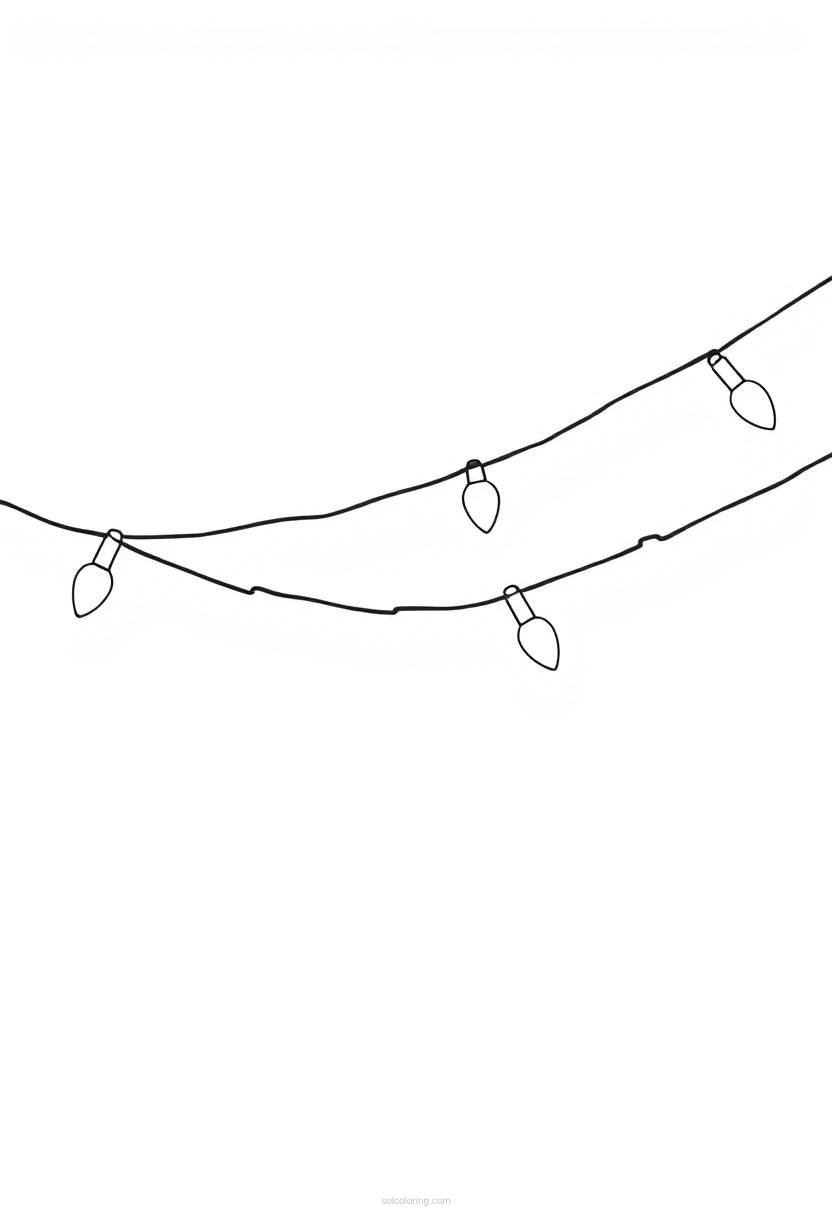 Christmas Lights String coloring page for kids