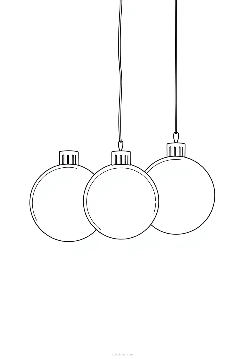 Christmas Ornament Balls coloring page for kids
