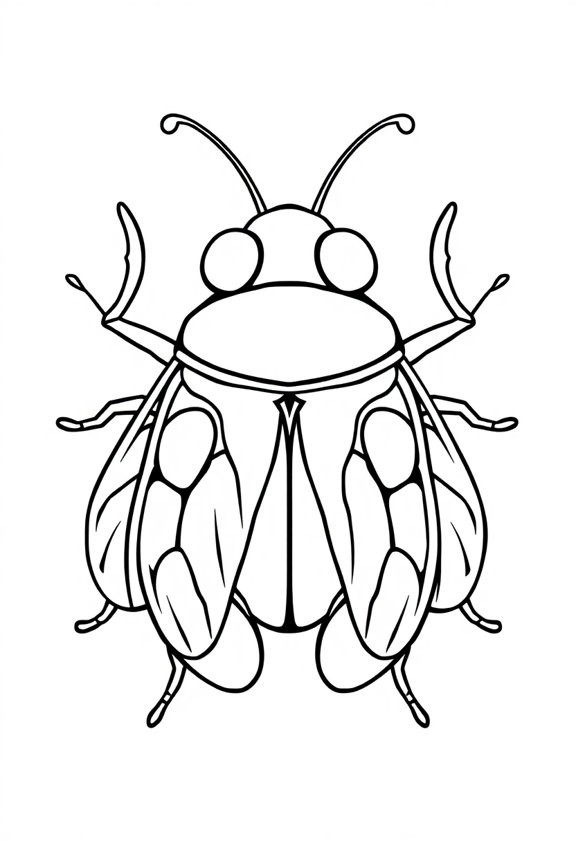 Cicada coloring page, free printable