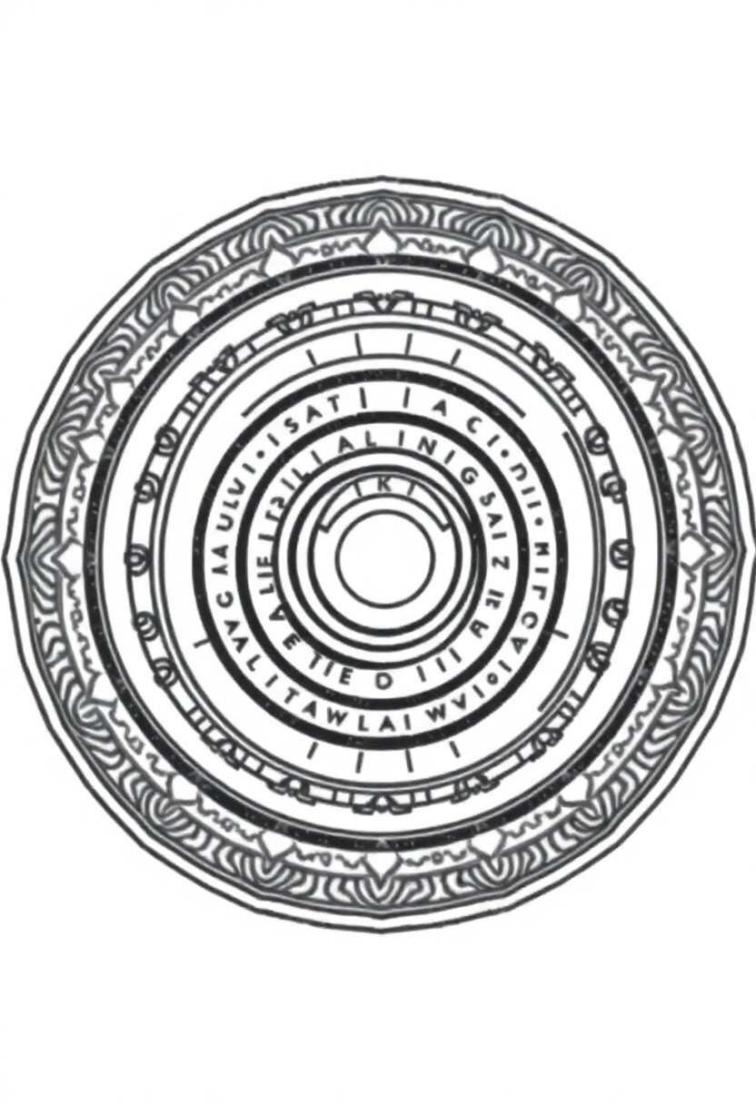 Circular Maze Mandala coloring page for kids
